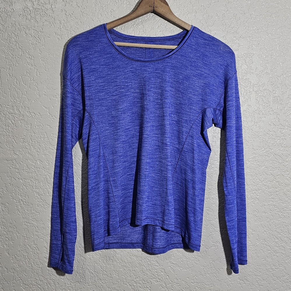 Lululemon Heathered Blue Long Sleeve Activewear Top
